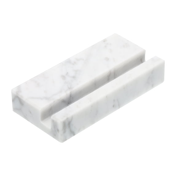 Business Card Holder for Desk, Marble Business Card Holders Stone Card Stand Organizer Cards, White