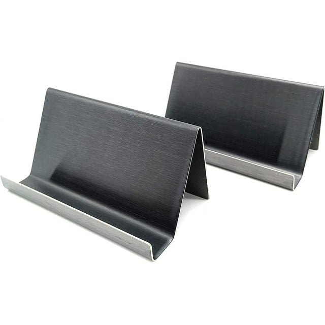 Business Card Holder for Desk, Stainless Steel Modern Desktop Aluminum