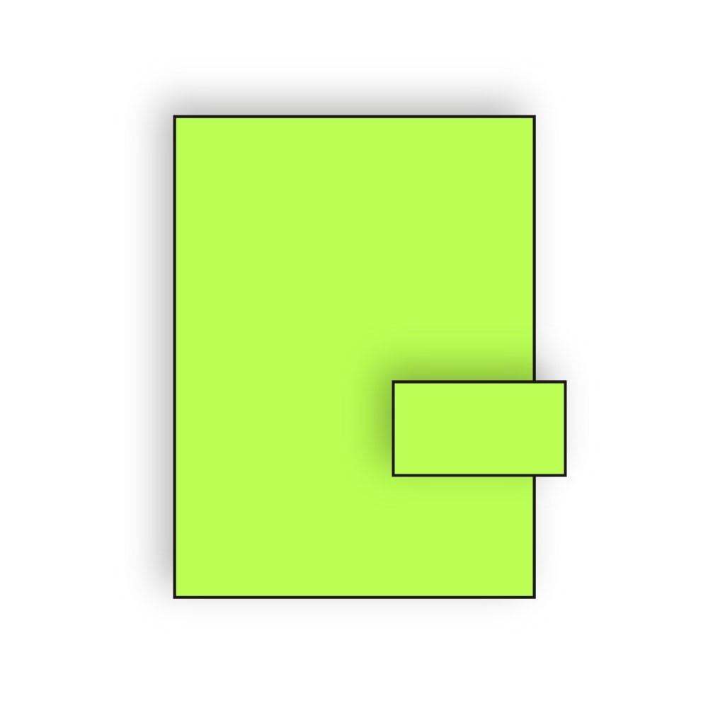 Business Card Stock, 8-1/2" x 11", 65#, Brightly Colored Lime, Acid Free (Box of 250)