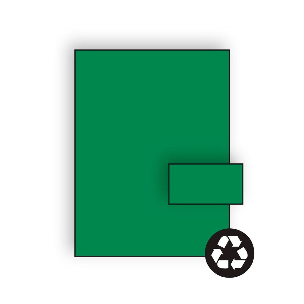 Business Card Stock, 8-1/2" x 11", 65#, Recycled, Brightly Colored Green, Acid Free (Box of 250)