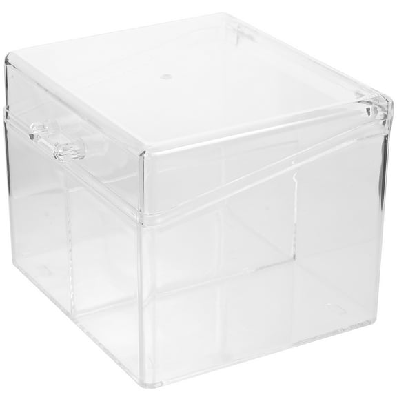 TABLETREANDS Card Boxes With Lid Transparent 1Pack 4.72X3.93X3.73in