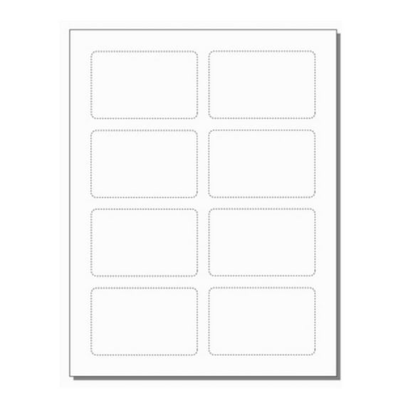 Business Cards w Bleed, 8-UP, Perfed on 8.5" x 11" White 67lb Vellum-250 Sheets