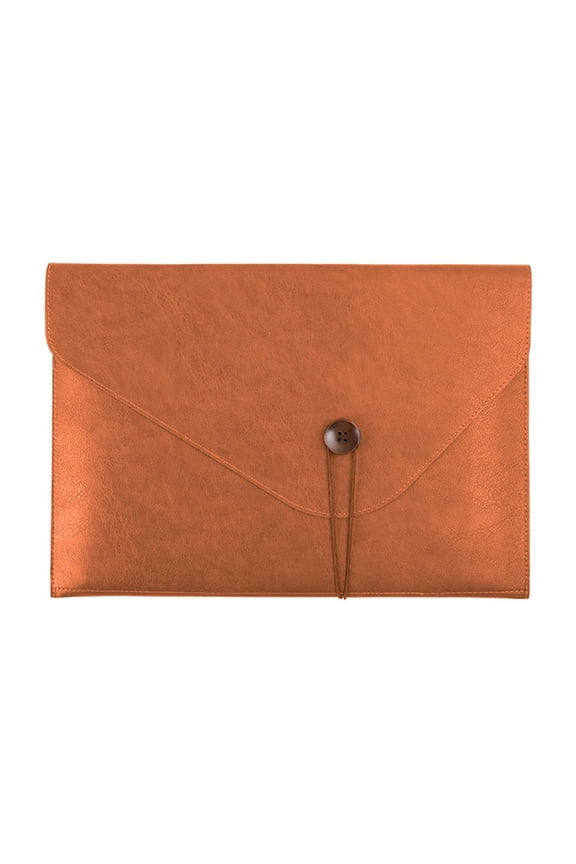 Business Cases Leather File Bag A4 File Bag Briefcase Button Business Office Storage Portable Large Capacity Folder