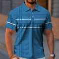 thumbnail image 1 of Business Casual Golf Men's Polo Shirts Summer Fashion Short-Sleeve T Shirt Gradient Line Printing Tops Daily Oversized Poloshirt, 1 of 6