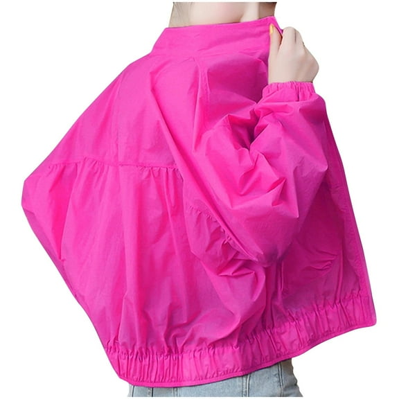 Business Casual Jackets for Women New Women's Lightweight Jackets Long Sleeve Zip up Loose Outdoor Coat Casual Fashion Outerwear with Pocket Pinks M