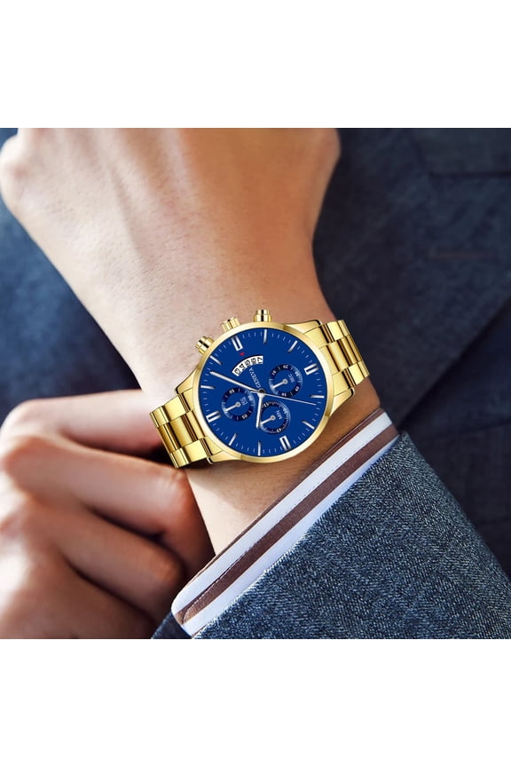 Business Casual Men's Watch Quartz Timepiece with Alloy Case, Leather Strap, Openwork Design Lightweight and Durable Classic Wristwatch - 1.63 Inch Diameter, 0.79 Inch Strap Width