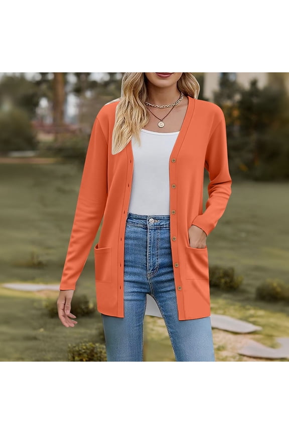 Business Casual Open Front Work Lightweight Coats, Spring Summer Cardigan Suits, Nylon Spandex Blend, Notched Lapels, Functional Pockets, Orange 2XL, Size S-XXXL