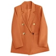 thumbnail image 1 of Business Casual Outfits for Women Blazer Suit Jackets Notched Collar Double Breasted Polyester Liner Work Office Wear (L, Orange), 1 of 5