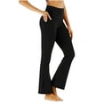 thumbnail image 1 of Business Casual Pants for Women Clearance Women's Pockets Solid Color Casual Elastic Hip Lifting Sports Nude Feeling Yoga Leggings Quick Drying Pants Workout Yoga Pants New Black L, 1 of 2