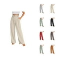 thumbnail image 1 of Business Casual Pants for Women 2025 High Waisted Wide Leg Flowy Work Pants with Pockets Dressy Trousers, 1 of 5