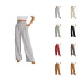 thumbnail image 1 of Business Casual Pants for Women 2025 High Waisted Wide Leg Flowy Work Pants with Pockets Dressy Trousers, 1 of 4