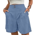 thumbnail image 1 of Business Casual Pants for Women High Waisted Bermuda Shorts Straight Leg Short Pants Breathable Summer Outfits Sky Blue XL, 1 of 7