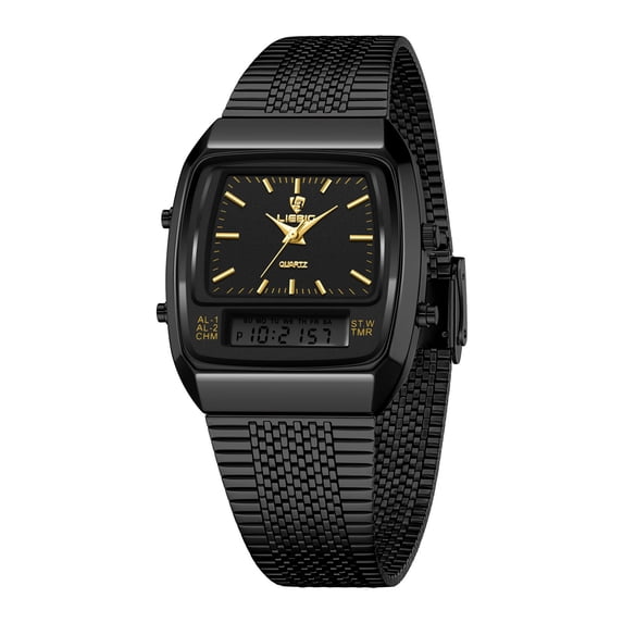 Business Casual Quartz Watch with Analog-Digital Display, Multifunctional Stopwatch, Waterproof Up to 30m, Perfect for Everyday Use and Professional Occasions