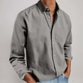 thumbnail image 1 of Business Casual Shirts for Men Long Sleeve Button-Down Collared Tshirts Shirt Mens Solid Color Loose Breathable Lapel Office Work Tops, 1 of 6
