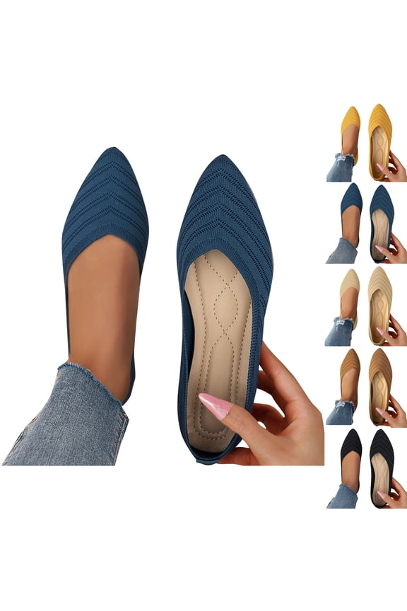 Business Casual Shoes Women Solid Color Flat Heel Comfortable Casual Shoes Women's Ballet Flats Comfortable Casual Dressy Shoes Work Flats Office Shoes Pointed Toe Flats Shallow Shoes