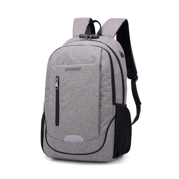 Business Casual Smart Backpack Usb Interface Password Lock Design Computer Bag Large Capacity,Light gray