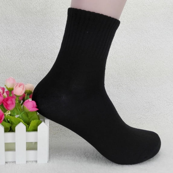 Business Casual Socks 3PCS High Mens Black White Gray, Black