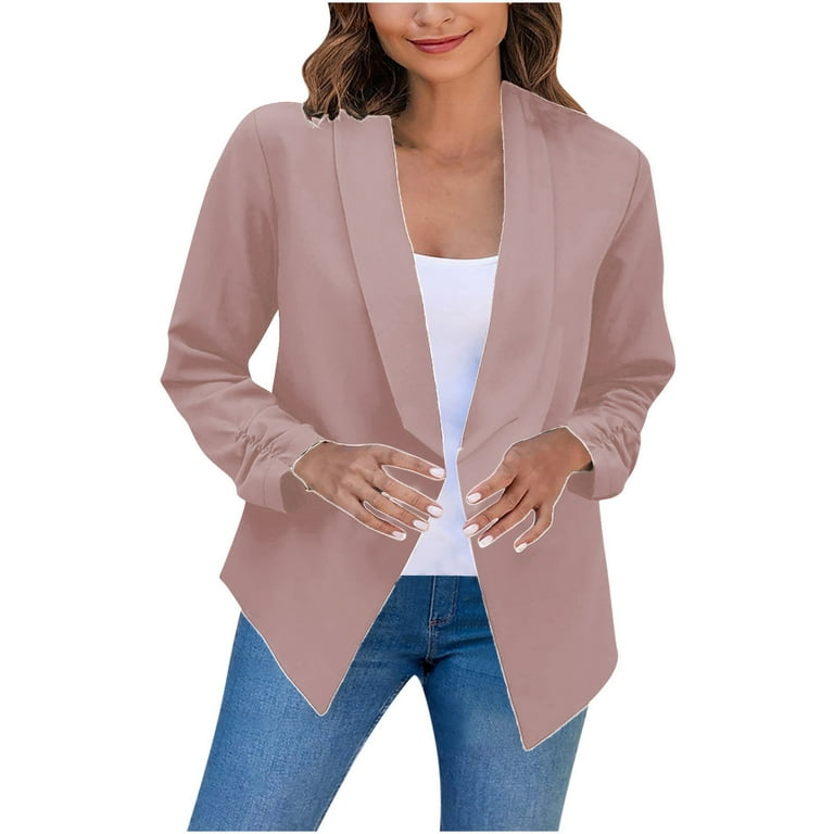Business Casual Suit Cardigan for Women Dressy Elegant Solid Coat