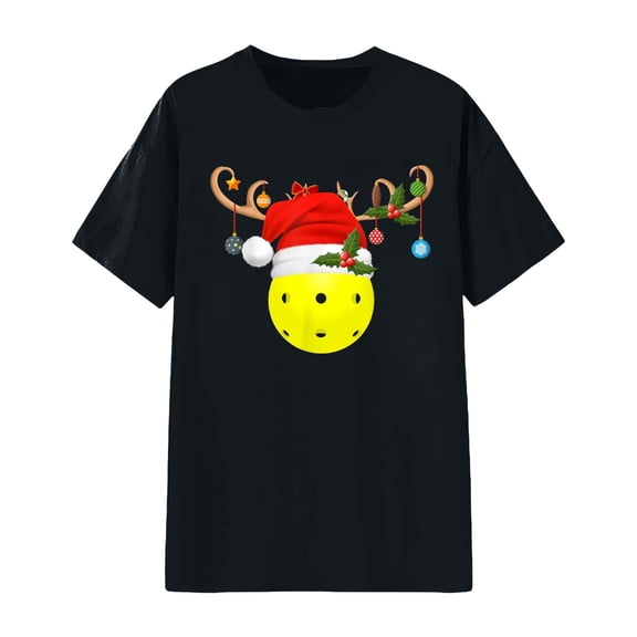 Business Casual Tops Women Graphic Printed Short Sleeve Crewneck Soft Fashion Matching Outfits for Couples,Black,M