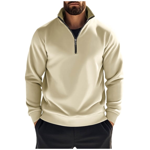 Business Casual Tops for Men Big & Tall 1/4 Zip Up Long Sleeve Casual Loose Thin Fall Sweatshirt Pullover