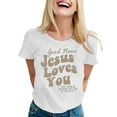 thumbnail image 1 of Business Casual Tops for Women Printed Crew Neck Short Sleeve T Shirt Blouses, 1 of 3