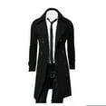 thumbnail image 1 of Business Casual Trench Coat for Men Winter Classic Notched Collar Detective Coat Double Breasted Lapel Long Overcoat, 1 of 7
