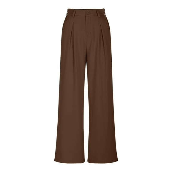 Business Casual Trousers for Women Straight Wide Leg High Waist Pants 2024 Fashion Dressy Solid Work Pants for Fall