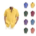 thumbnail image 1 of Business Casual Work Tshirts for Men Summer Lightweight Short Sleeve Button Down Collared Relaxed Fit Dress Shirt, 1 of 5