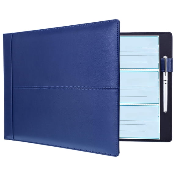 Business Checkbook Binder for Business Checks, Checks Capacity, PU Leather Check Book Binder Cover with Zipper Pouch, Executive Organizer Portfolio Holder for Sheets
