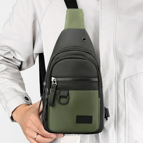 Business Chest Bag For Men Casual Crossbody Sling Pack Versatile Fitness Cycling Front Bag Outdoor Travel Convenient Shoulder Bag