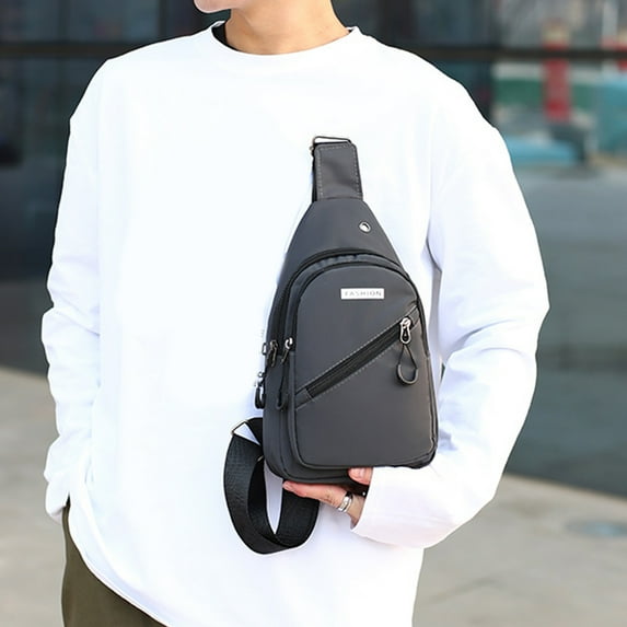 Business Chest Sling Bag,Casual Crossbody Pack for Men,Fitness Cycling Front Bag,Waterproof Nylon Anti-Theft Bag,USB Charging Port Outdoor Travel Bag Holiday Gifts