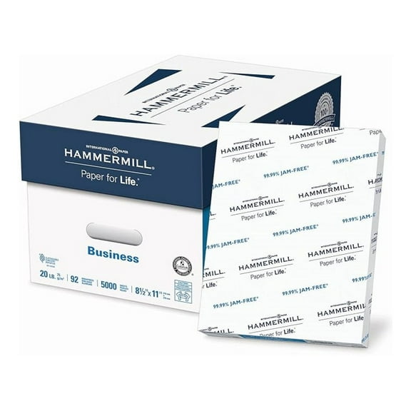 Business Copy Paper, 20lb, 92 Bright, 8 1/2" x 11", 10 Ream Case