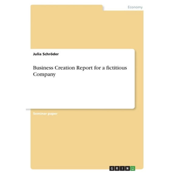 Business Creation Report For A Fictitious Company
