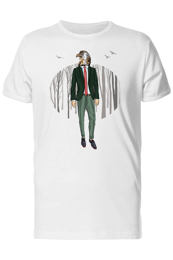 Business Eagle On Forest T-Shirt Men -Image by Shutterstock, Male Medium