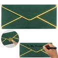 thumbnail image 1 of Business Envelopes with Gold Border,#10 Standard Mailing Envelopes for Letters and Checks,Paper with Gold Stickers,letter envelopes,mailing supplies,Blackish Green,1PC, 1 of 5