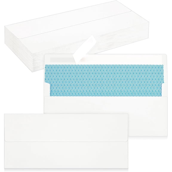 Business Envelopes, Self Seal White Envelopes for Secure Business & Legal Mailing, Office, Checks, Letter, Invoices
