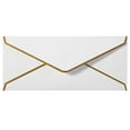 thumbnail image 1 of Business Envelopes with V-Flap, Gold Border 1 Pack, Envelopes Made of 150gsm Paper, Standard Envelopes with Gold Stickers for Office, Checks, Letter Mailing,Invitation, Multicolor(White,9.5x4"), 1 of 7