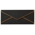 thumbnail image 1 of Business Envelopes with V-Flap, Gold Border Envelopes Made of 150gsm Paper, Standard Envelopes with Gold Stickers for Office, Checks, Letter Mailing, 9.45 x 4.13 Inches, Black, 1 of 4