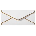 thumbnail image 1 of Business Envelopes with V-Flap, Gold Border Envelopes Made of 150gsm Paper, Standard Envelopes with Gold Stickers for Office, Checks, Letter Mailing, 9.45 x 4.13 Inches, White, 1 of 4