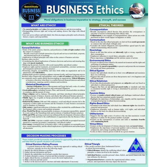 Business Ethics : a QuickStudy Laminated Reference Guide (Edition 2 ...