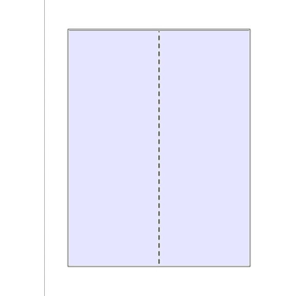 Business Form w Single Perforation (4.25"), 8.5"x11" Blue 67lb Vellum-250 Sheets