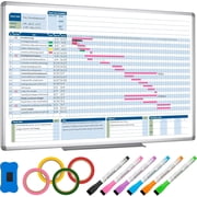 Business Gantt Chart Board   40"x24" Professional Project Management Whiteboard with Tapes & Markers