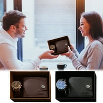 Business Gift Set for Men | Fashionable Luxury Wallet & Watch | High-End Men's Accessories Pack | Father's Day Executive Present | Stylish Practical Hand Gifts
