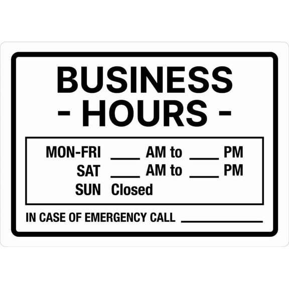 Business Hours In Case Of Emergency Call Sign Rustic Metal Tin Sign Home Outdoor Art Wall Decorations For Cafe Bar Kitchen 12X8Inch