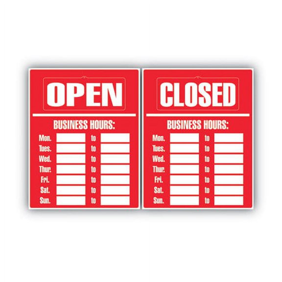 Business Hours Sign Kit, 15 X 19, Red | Bundle of 2 Each