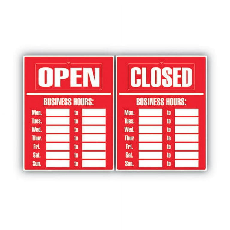 Business Hours Sign Kit, 15 x 19, Red Business Hours Sign Kit, 15 x 19, Red