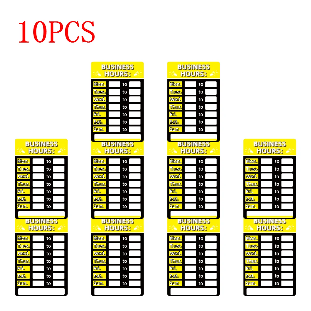Business Hours Sign Store Opening Hours Sign Changeable with Adhesive