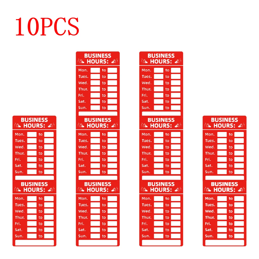 Business Hours Sign Store Opening Hours Sign Changeable with Adhesive