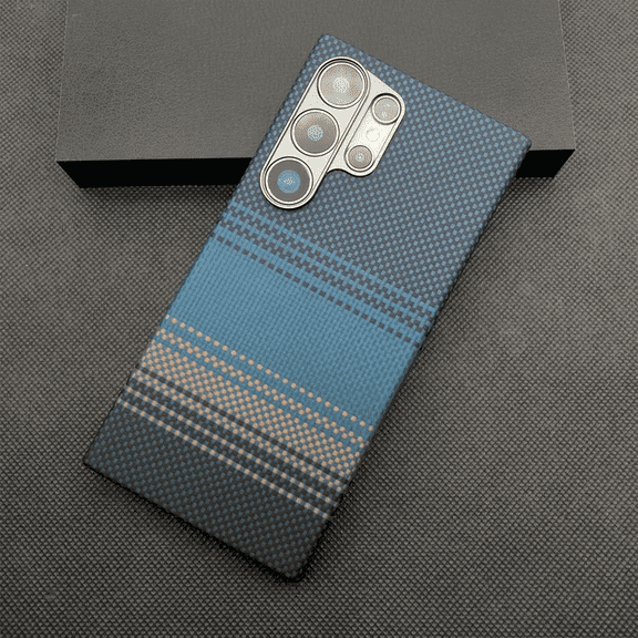 Business Kevlar case for Samsung Galaxy S25 Ultra Case - [Aramid Fiber] [Unbelievably Thin] [Qi2 Magnetic Cover] [Feel Like No Case] - Blue