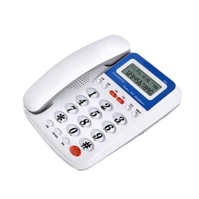 Business Landline Phone Large Buttons with Call Storage Telephone with Alarm Clock Date & Time Calls On the Same Screen